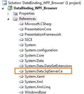 DataBinding in WPF using Sql Server Compact