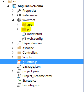 app and js folder being generated