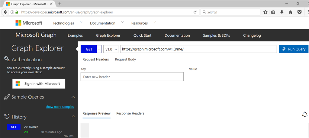 Microsoft Graph Explorer