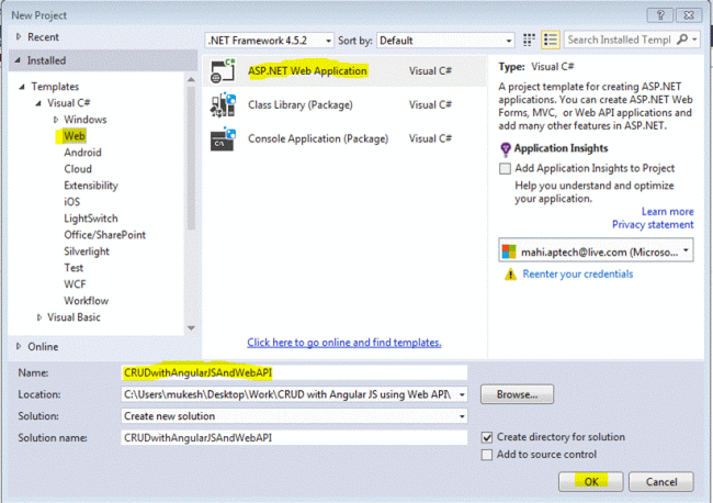 Create Asp.Net Application