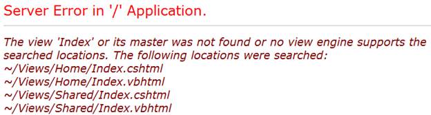 The Razor View Engine only
