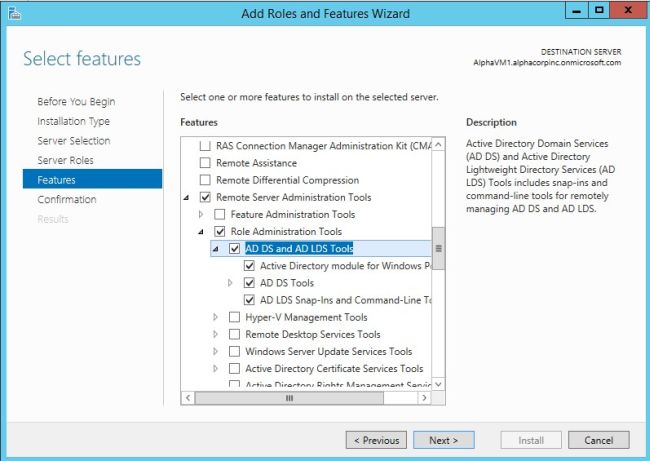 Add roles and features