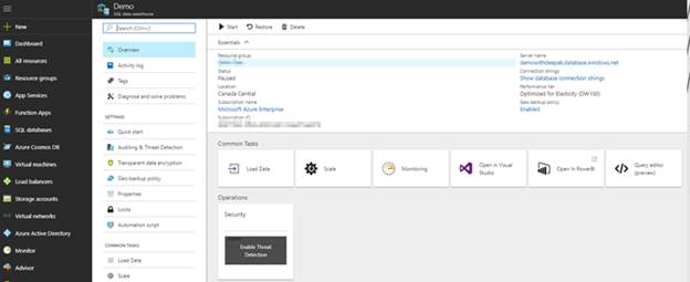 Azure SQL Data Warehouse