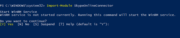 Import-Module SkypeOnlineConnector
