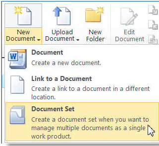 Introduction In this article I would like to explain how to create Document Set In Document Library Using JSOM. A Document Set is a group of related documents that can be created in one step and then managed as a single entity. Source Code: $(document).ready(function() { createDocumentSet(); }); functioncreateDocumentSet() { varclientContext = new SP.ClientContext.get_current(); oWeb = clientContext.get_web(); varoList = oWeb.get_lists().getByTitle("TestLibrary"); clientContext.load(oList); varLibraryFolder = oList.get_rootFolder(); clientContext.load(LibraryFolder); vardocumentSetContentTypeID = "0x0120D520"; vardocumentSetContentType = clientContext.get_site().get_rootWeb().get_contentTypes().getById(documentSetContentTypeID); clientContext.load(documentSetContentType); clientContext.executeQueryAsync(QuerySuccess, QueryFailure); } functionQuerySuccess() { vardocumentSetName = "DocumentSetName"; SP.DocumentSet.DocumentSet.create(clientContext, oLibraryFolder, documentSetName, documentSetContentType.get_id()); clientContext.executeQueryAsync(Success, Failure); } functionQueryFailure() { console.log('Request failed - ' + args.get_message()); } function Success() { console.log('DocumentSet Created Successfully.'); } function Failure(sender, args) { console.log('Request failed - ' + args.get_message()); } Activate Document Set Feature We need to activate it before you can create or configure new Document Set content types. Go to the top-level site in the site collection for which you want to enable Document Sets. Site Actions menu-- />click Site Settings. Site Collection Administration? Site collection features. Find Document Sets in the list, and then click Activate. Add Document Set as a Content Type to your Document Library Go to Document Settings and change the Advanced Settings to: Allow management of content types Then Goto the Settings?add from existing site content types and find the Document Set content type. Select Document Set and click Add: Go to your Document library and select New Document -> Document Set from the drop-down list, Here we will see how to create a Document Set programmatically using csom,
