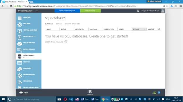 move for SQL Database
