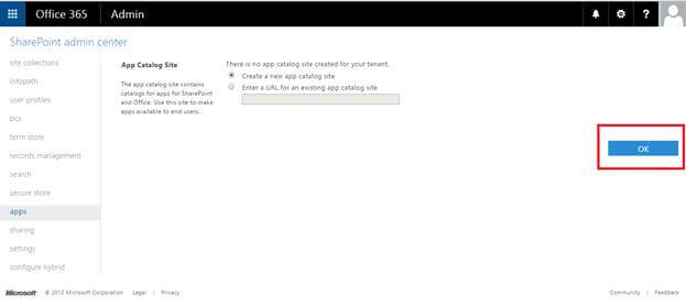 app catalog site collection page