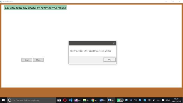 close the Drawing pad