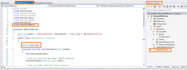 Web View Control in Xamarin