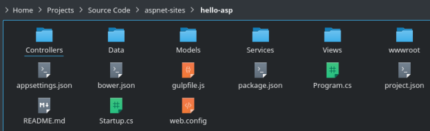 ASP.NET Web application files and directories in .NET Core