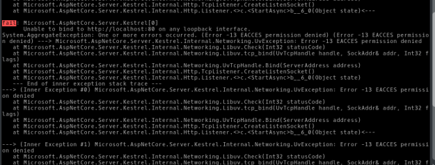Unable to bind to the URL given, error message