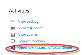 open Visual Studio