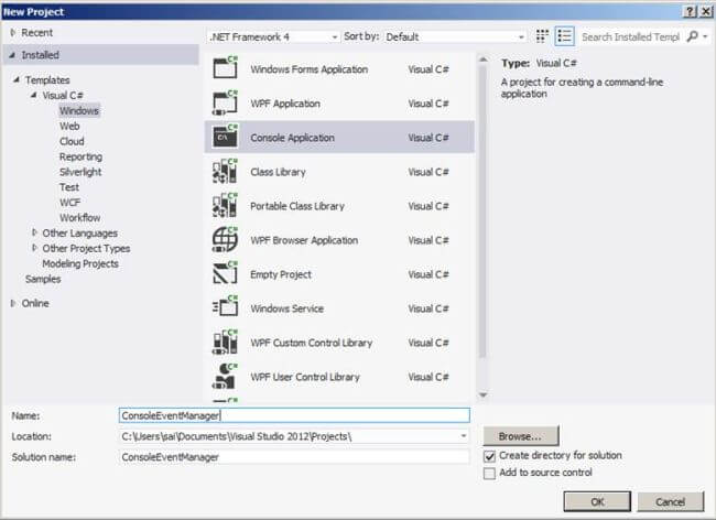  Creating Console application
