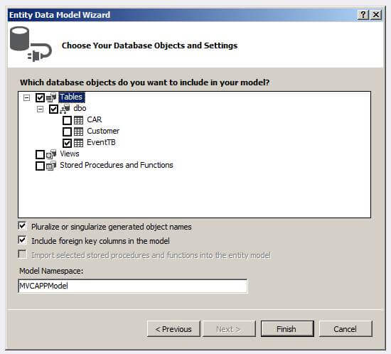 Choosing your database objects