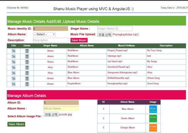 Upload and Manage Songs