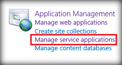 Manage Service Applications 