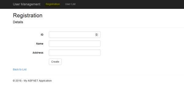 CRUD operation in MVC 