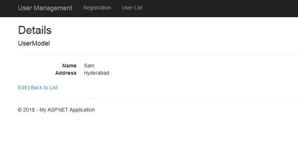 CRUD operation in MVC 