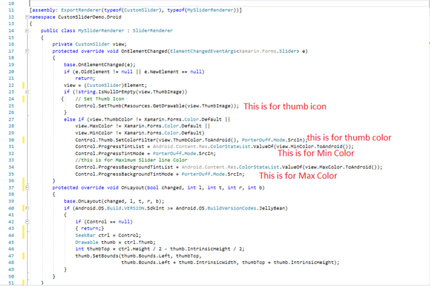 Customize Slider control