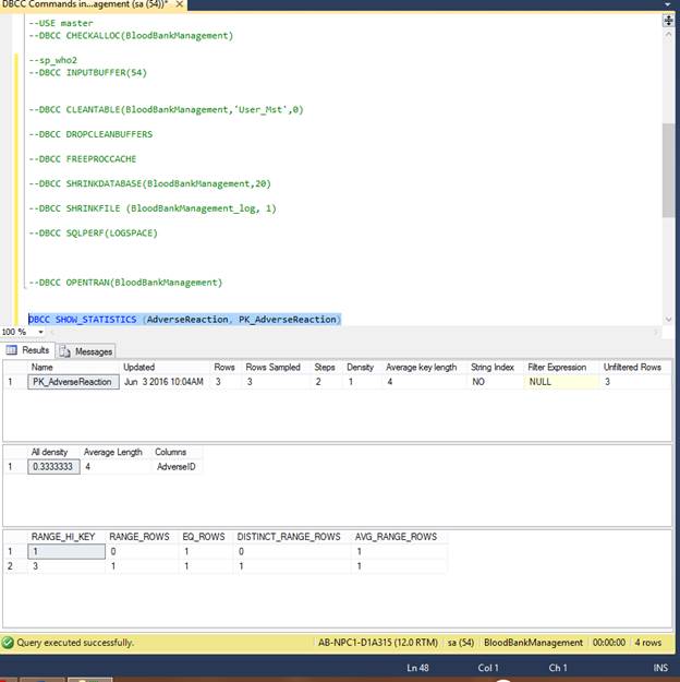 DBCC SHOW_STATISTICS