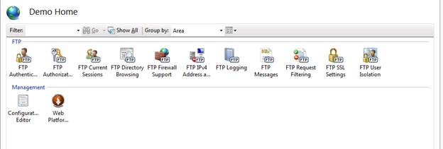 FTP features in IIS