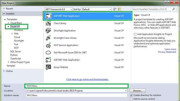 new ASP.Net Web Application