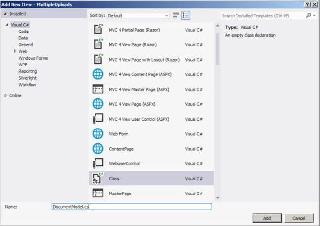Adding DocumentModel