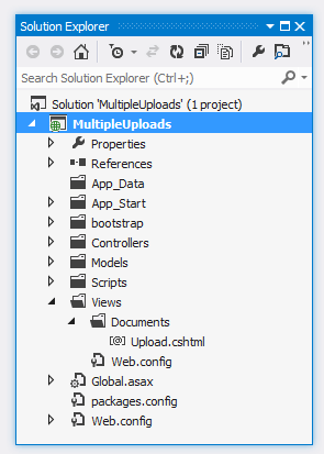 Project structure after adding upload View