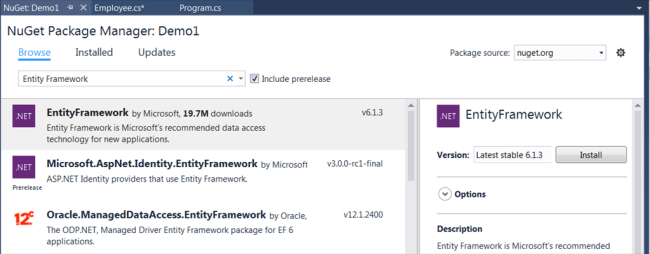 Manage Nuget Packages