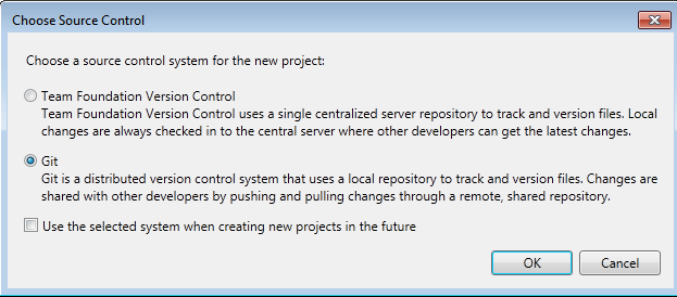 Choose Source Control