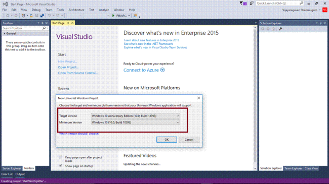 Visual studio 2015 