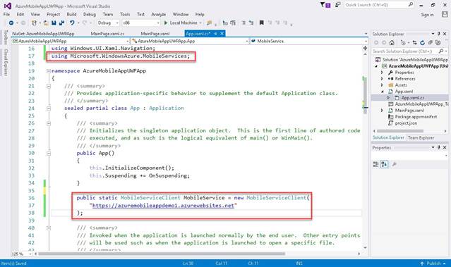 Azure Mobile App NuGet Packages