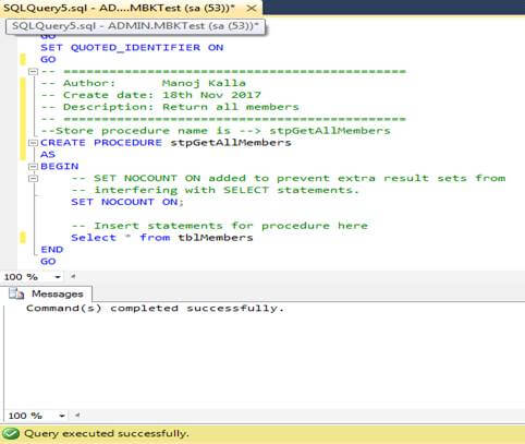 Store Procedure In SQL Server