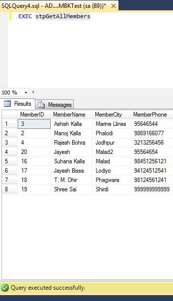 Store Procedure In SQL Server