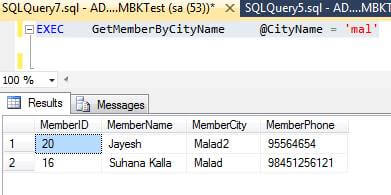 Store Procedure In SQL Server
