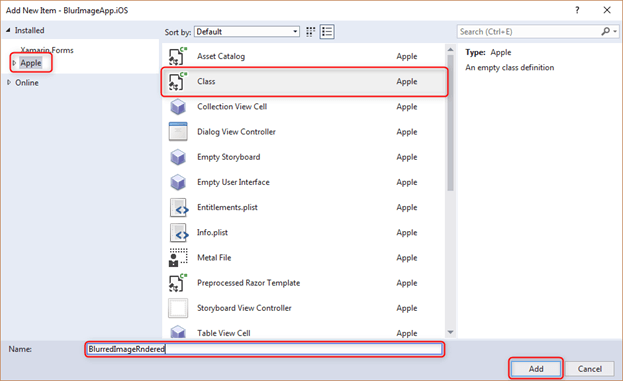 BlurredImage in Xamarin