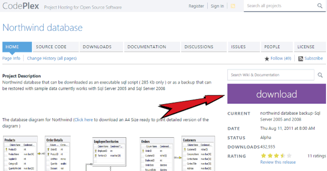 download northwind backup