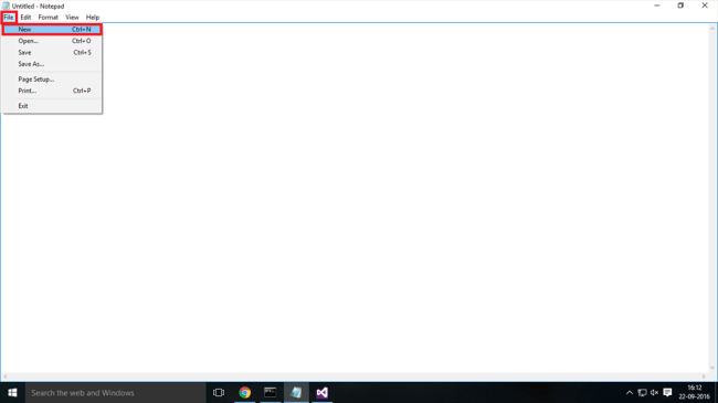   Open the new notepad  that shortcut keys Ctrl+N