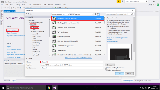 Blank Windows Universal App