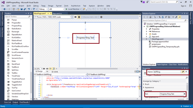 Add TextBlock control 