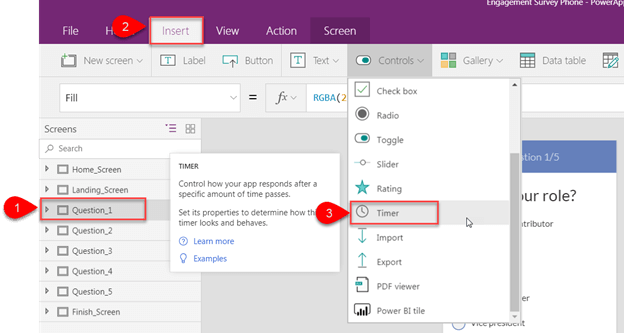 Timer Control in PowerApps