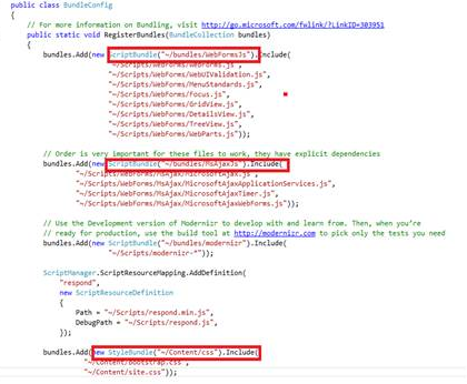 JavaScript and CSS files