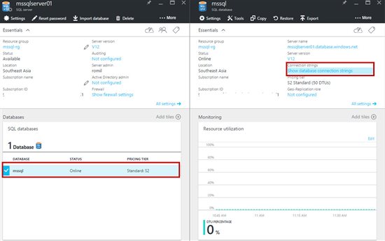 Show database Connection strings