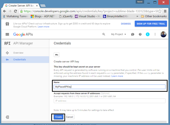 Create Server API Key