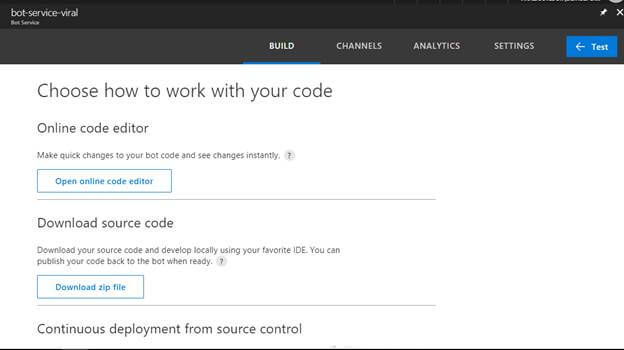 Bot service in Azure