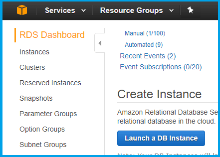 SQL Database in AWS