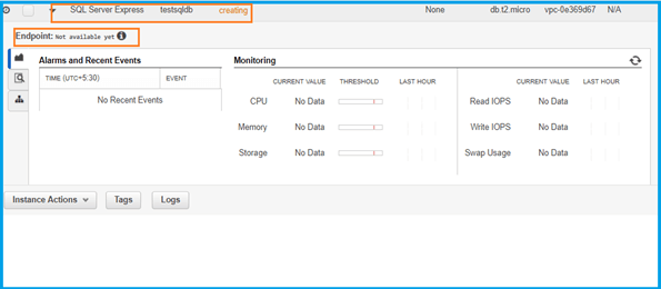 SQL Database in AWS