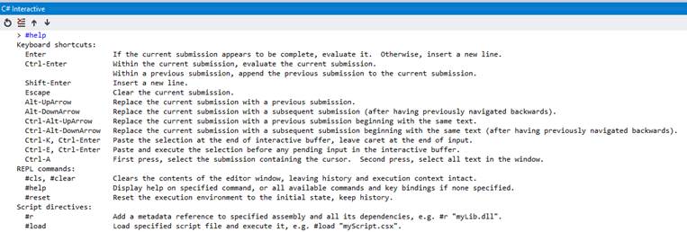 C# Interactive window