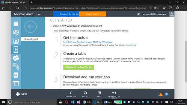 Create TodoItem Table