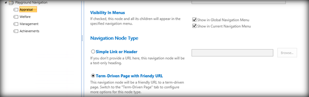Term-Driven Pages tab